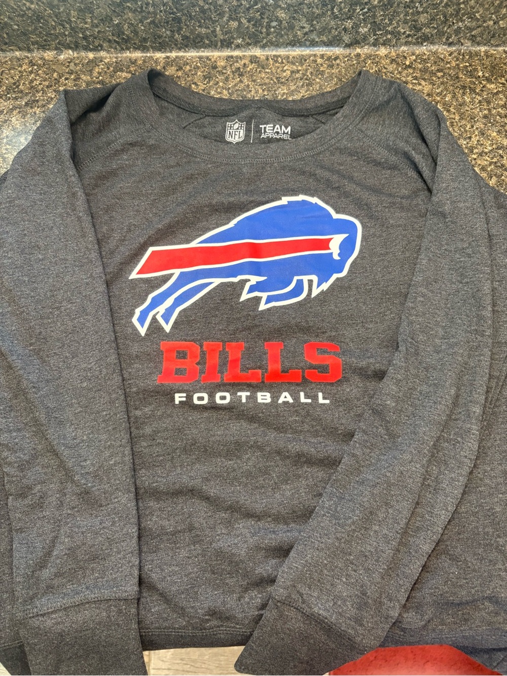 NFL Buffalo Bills Gray Crewneck Sweatshirt with Blue & Red Logo